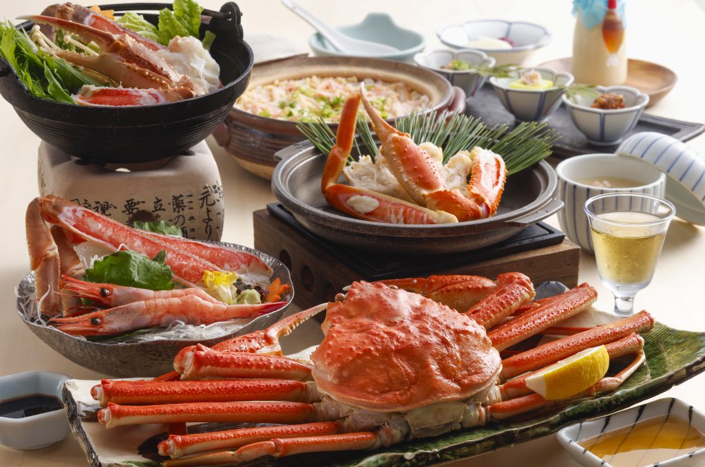 【冬のお手軽カニプラン】茹でガニ姿付き！（約1.75杯相当）＜ずわい蟹会席／2食付＞